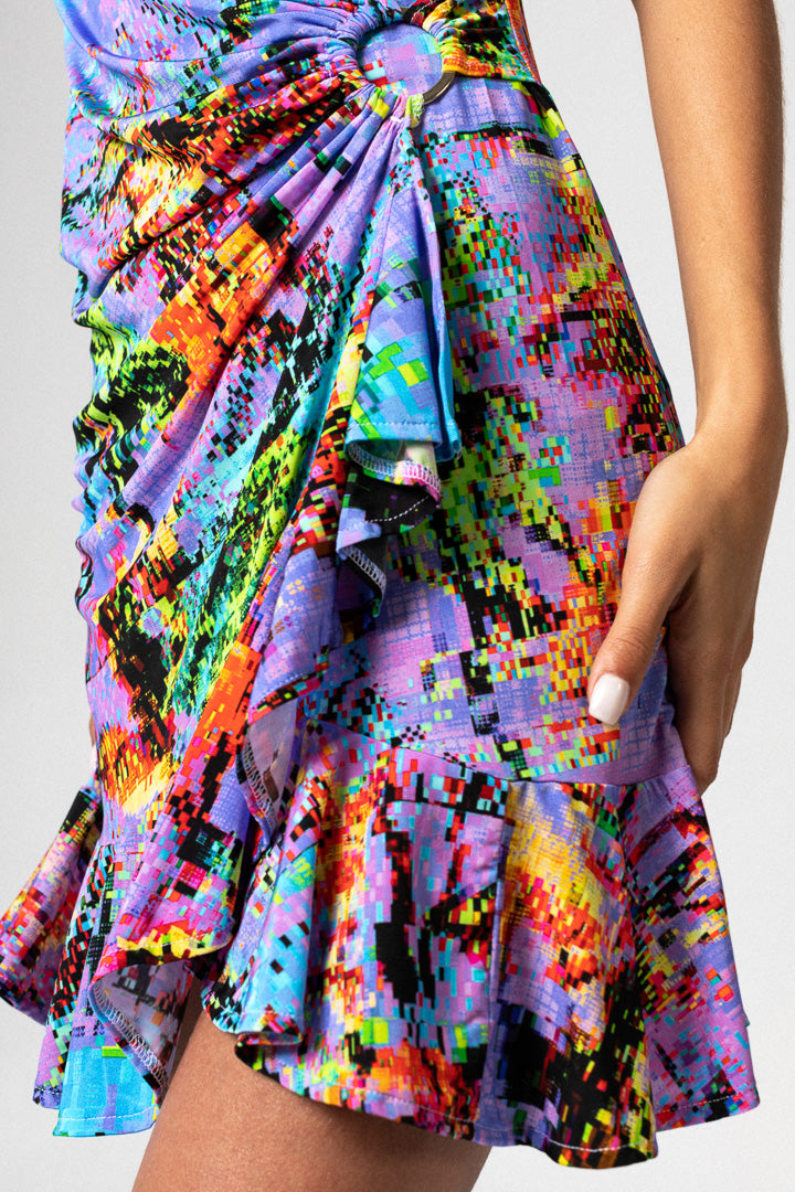 PIXEL PALMS WRAP DRESS