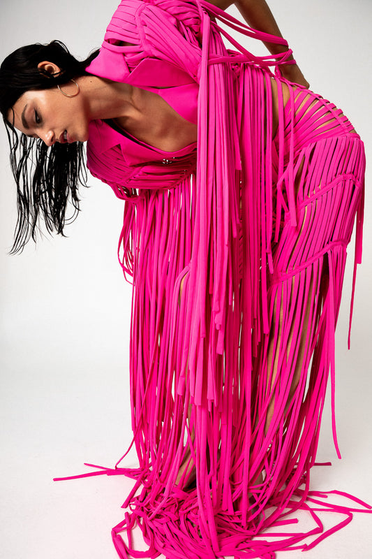 PINK FRINGED SUIT
