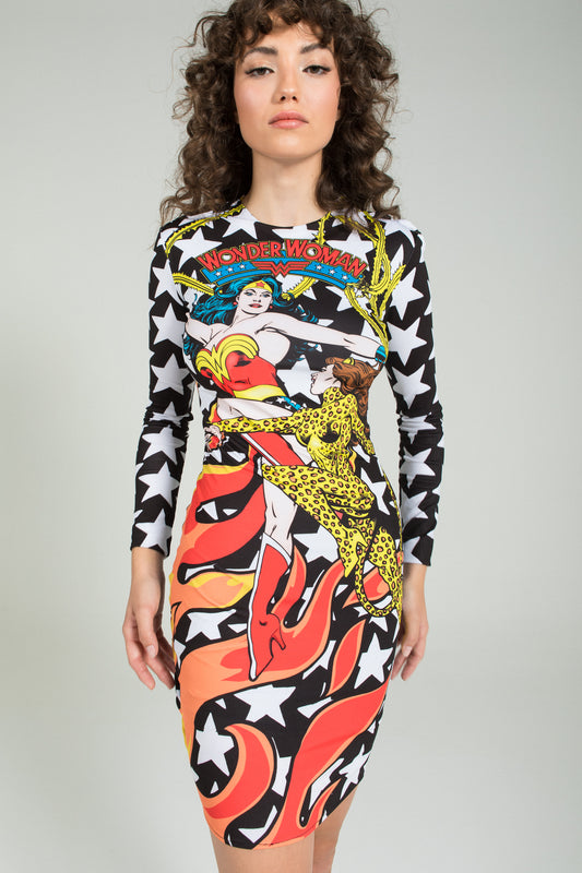 WONDER WOMAN STARS STRETCH DRESS