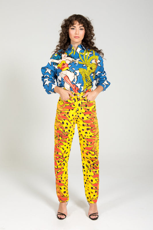 CHEETAH MOM FIT JEANS