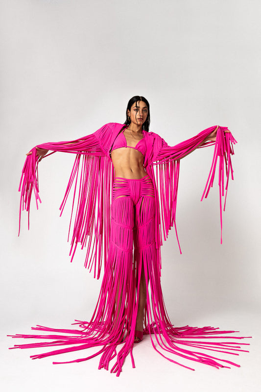 PINK FRINGED SUIT