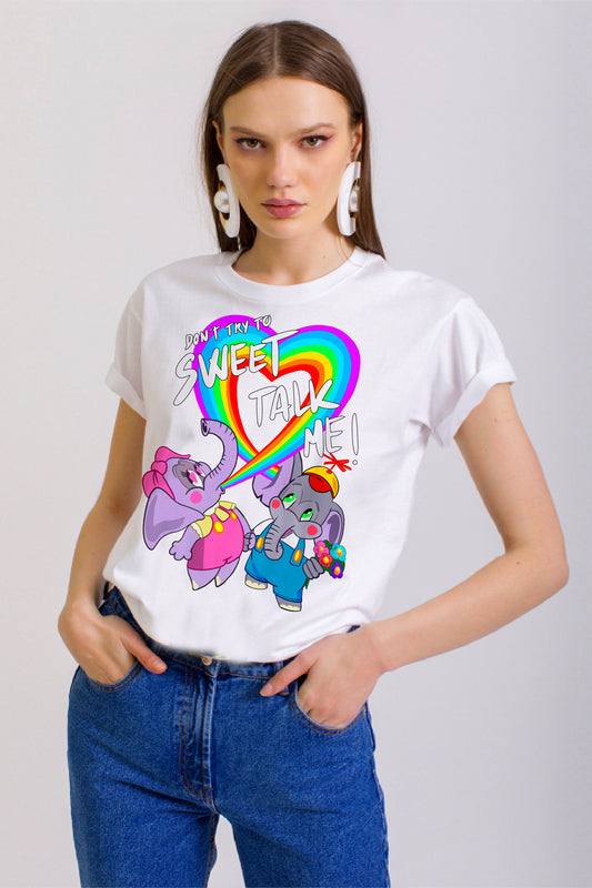 SWEET ELEPHANTS WHITE T-SHIRT