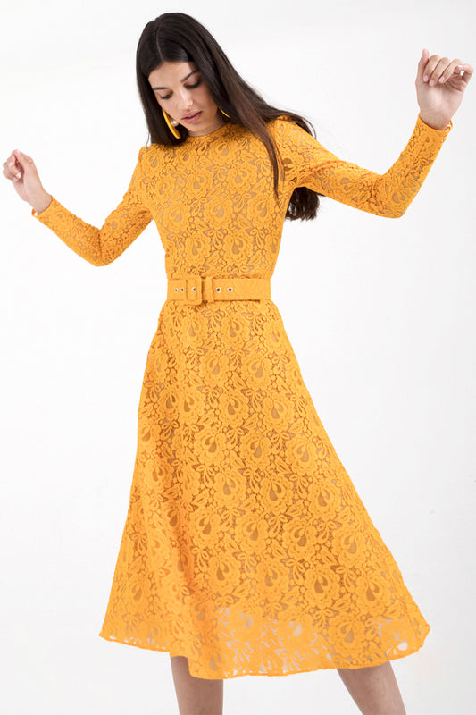 YELLOW LACE DRESS